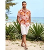 image:imageCOOFANDY Mens Hawaiian Shirt Short Sleeve Button Down Shirts Tropical Summer Beach Shirts Casual Floral Aloha ShirtsRed  Orange Floral