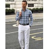 image:imageCOOFANDY Mens Long Sleeve Button Down Shirts Wrinkle Free Dress Shirts Slim Fit Cotton Plaid ShirtBlack Blue Plaid