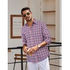 image:imageCOOFANDY Mens Long Sleeve Button Down Shirts Wrinkle Free Dress Shirts Slim Fit Cotton Plaid ShirtBlue Red Gingham