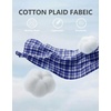 image:imageCOOFANDY Mens Long Sleeve Button Down Shirts Wrinkle Free Dress Shirts Slim Fit Cotton Plaid ShirtBlue White Plaid