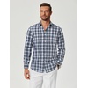 image:imageCOOFANDY Mens Long Sleeve Button Down Shirts Wrinkle Free Dress Shirts Slim Fit Cotton Plaid ShirtDark Green Plaid