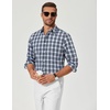 image:imageCOOFANDY Mens Long Sleeve Button Down Shirts Wrinkle Free Dress Shirts Slim Fit Cotton Plaid ShirtDark Green Plaid