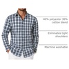 image:imageCOOFANDY Mens Long Sleeve Button Down Shirts Wrinkle Free Dress Shirts Slim Fit Cotton Plaid ShirtDark Green Plaid