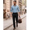 image:imageCOOFANDY Mens Long Sleeve Button Down Shirts Wrinkle Free Dress Shirts Slim Fit Cotton Plaid ShirtGreen Yellow Plaid
