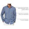 image:imageCOOFANDY Mens Long Sleeve Button Down Shirts Wrinkle Free Dress Shirts Slim Fit Cotton Plaid ShirtNavy Blue Green Plaid