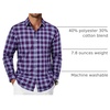 image:imageCOOFANDY Mens Long Sleeve Button Down Shirts Wrinkle Free Dress Shirts Slim Fit Cotton Plaid ShirtNavy Blue Red Plaid