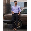 image:imageCOOFANDY Mens Long Sleeve Button Down Shirts Wrinkle Free Dress Shirts Slim Fit Cotton Plaid ShirtPurple Blue Gingham
