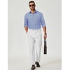 image:imageCOOFANDY Mens Long Sleeve Button Down Shirts Wrinkle Free Dress Shirts Slim Fit Cotton Plaid ShirtSky Blue Gingham