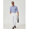 image:imageCOOFANDY Mens Long Sleeve Button Down Shirts Wrinkle Free Dress Shirts Slim Fit Cotton Plaid ShirtWhite Blue Plaid