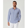 image:imageCOOFANDY Mens Long Sleeve Button Down Shirts Wrinkle Free Dress Shirts Slim Fit Cotton Plaid ShirtWhite Blue Plaid