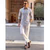 image:imageCOOFANDY Mens Long Sleeve Button Down Shirts Wrinkle Free Dress Shirts Slim Fit Cotton Plaid ShirtWhite Yellow Plaid