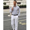 image:imageCOOFANDY Mens Long Sleeve Button Down Shirts Wrinkle Free Dress Shirts Slim Fit Cotton Plaid ShirtWhite Yellow Plaid