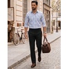 image:imageCOOFANDY Mens Long Sleeve Button Down Shirts Wrinkle Free Dress Shirts Slim Fit Cotton Plaid ShirtWhite Yellow Plaid