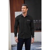 image:imageCOOFANDY Mens Long Sleeve Dress Shirt Plaid Collar Casual Button Down ShirtsBlackNavy Blue