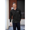 image:imageCOOFANDY Mens Long Sleeve Dress Shirt Plaid Collar Casual Button Down ShirtsBlackNavy Blue