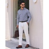 image:imageCOOFANDY Mens Long Sleeve Plaid Button Down Cotton Wrinkle Free Dress ShirtBlack Grey Plaid