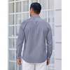 image:imageCOOFANDY Mens Long Sleeve Plaid Button Down Cotton Wrinkle Free Dress ShirtBlack Grey Plaid