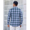 image:imageCOOFANDY Mens Long Sleeve Plaid Button Down Cotton Wrinkle Free Dress ShirtBlue Green Plaid