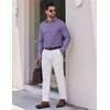 image:imageCOOFANDY Mens Long Sleeve Plaid Button Down Cotton Wrinkle Free Dress ShirtBlue Khaki Plaid
