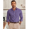image:imageCOOFANDY Mens Long Sleeve Plaid Button Down Cotton Wrinkle Free Dress ShirtBlue Khaki Plaid