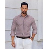 image:imageCOOFANDY Mens Long Sleeve Plaid Button Down Cotton Wrinkle Free Dress ShirtBlue Orange Plaid