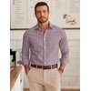 image:imageCOOFANDY Mens Long Sleeve Plaid Button Down Cotton Wrinkle Free Dress ShirtBlue Orange Plaid