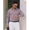 image:imageCOOFANDY Mens Long Sleeve Plaid Button Down Cotton Wrinkle Free Dress ShirtBlue Orange Plaid