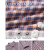 image:imageCOOFANDY Mens Long Sleeve Plaid Button Down Cotton Wrinkle Free Dress ShirtBlue Orange Plaid