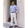 image:imageCOOFANDY Mens Long Sleeve Plaid Button Down Cotton Wrinkle Free Dress ShirtBlue Plaid