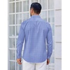 image:imageCOOFANDY Mens Long Sleeve Plaid Button Down Cotton Wrinkle Free Dress ShirtBlue White Plaid