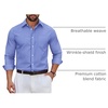 image:imageCOOFANDY Mens Long Sleeve Plaid Button Down Cotton Wrinkle Free Dress ShirtBlue White Plaid