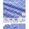 image:imageCOOFANDY Mens Long Sleeve Plaid Button Down Cotton Wrinkle Free Dress ShirtBlue White Plaid