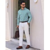 image:imageCOOFANDY Mens Long Sleeve Plaid Button Down Cotton Wrinkle Free Dress ShirtBlue Yellow Plaid