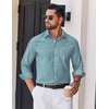 image:imageCOOFANDY Mens Long Sleeve Plaid Button Down Cotton Wrinkle Free Dress ShirtBlue Yellow Plaid