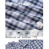 image:imageCOOFANDY Mens Long Sleeve Plaid Button Down Cotton Wrinkle Free Dress ShirtDark Green Plaid