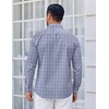 image:imageCOOFANDY Mens Long Sleeve Plaid Button Down Cotton Wrinkle Free Dress ShirtGrey White Plaid