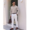 image:imageCOOFANDY Mens Long Sleeve Plaid Button Down Cotton Wrinkle Free Dress ShirtKhaki Plaid