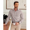 image:imageCOOFANDY Mens Long Sleeve Plaid Button Down Cotton Wrinkle Free Dress ShirtKhaki Plaid