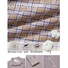 image:imageCOOFANDY Mens Long Sleeve Plaid Button Down Cotton Wrinkle Free Dress ShirtKhaki Plaid