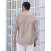 image:imageCOOFANDY Mens Long Sleeve Plaid Button Down Cotton Wrinkle Free Dress ShirtKhaki Plaid
