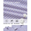 image:imageCOOFANDY Mens Long Sleeve Plaid Button Down Cotton Wrinkle Free Dress ShirtLight Blue Khaki Plaid
