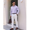 image:imageCOOFANDY Mens Long Sleeve Plaid Button Down Cotton Wrinkle Free Dress ShirtLight Purple Plaid