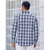 image:imageCOOFANDY Mens Long Sleeve Plaid Button Down Cotton Wrinkle Free Dress ShirtNavy Black White Plaid