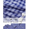 image:imageCOOFANDY Mens Long Sleeve Plaid Button Down Cotton Wrinkle Free Dress ShirtNavy Blue White Plaid