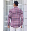 image:imageCOOFANDY Mens Long Sleeve Plaid Button Down Cotton Wrinkle Free Dress ShirtNavy Red Plaid