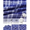 image:imageCOOFANDY Mens Long Sleeve Plaid Button Down Cotton Wrinkle Free Dress ShirtNavy White Plaid