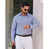 image:imageCOOFANDY Mens Long Sleeve Plaid Button Down Cotton Wrinkle Free Dress ShirtWhite Deep Blue Plaid