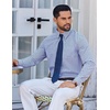 image:imageCOOFANDY Mens Long Sleeve Plaid Button Down Cotton Wrinkle Free Dress ShirtWhite Deep Blue Plaid