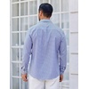 image:imageCOOFANDY Mens Long Sleeve Plaid Button Down Cotton Wrinkle Free Dress ShirtWhite Deep Blue Plaid