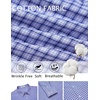 image:imageCOOFANDY Mens Long Sleeve Plaid Button Down Cotton Wrinkle Free Dress ShirtWhite Deep Blue Plaid